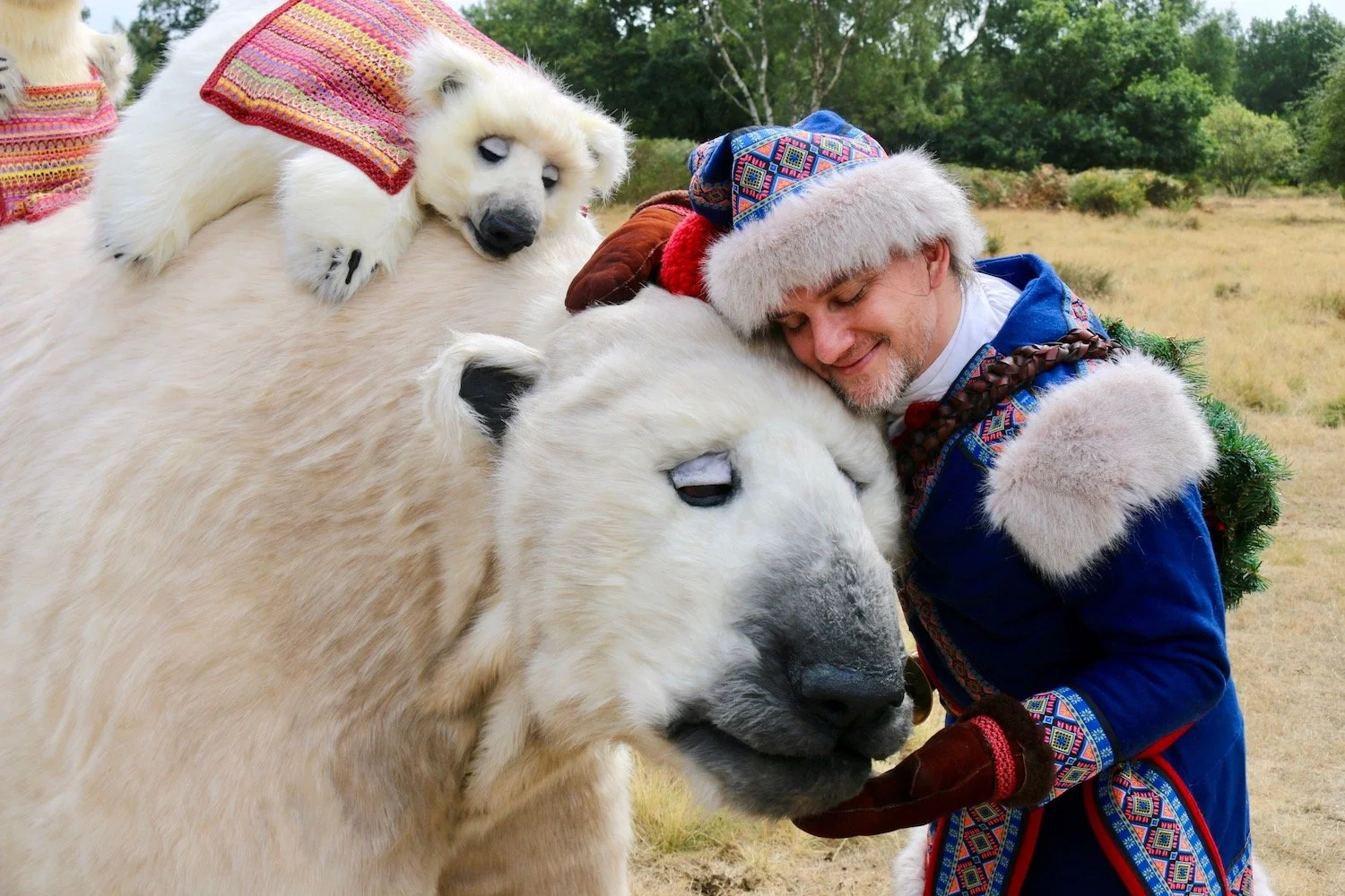 Polar Bear & Baby Bears Costume Character Street Theatre