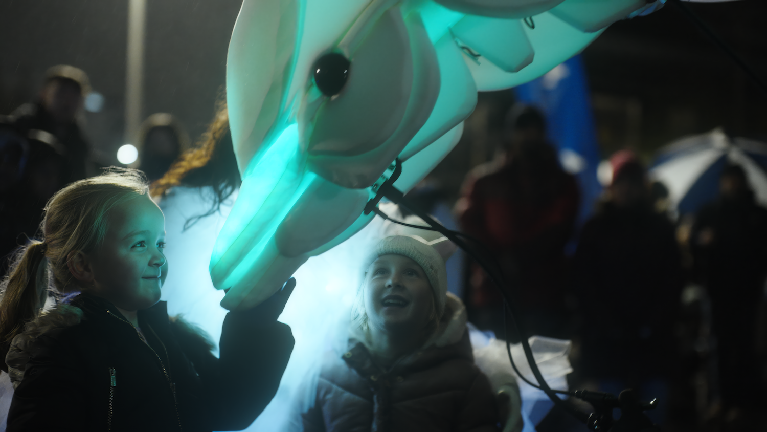 Dolphin meets children Puppetry Show Street Theatre Sea Performance