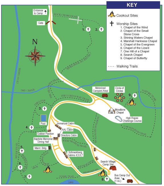 Site map of Camp Tomah Shinga