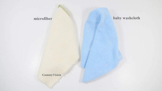 Comparison Microfiber Cloth VS. Baby Washcloth Grey to Z