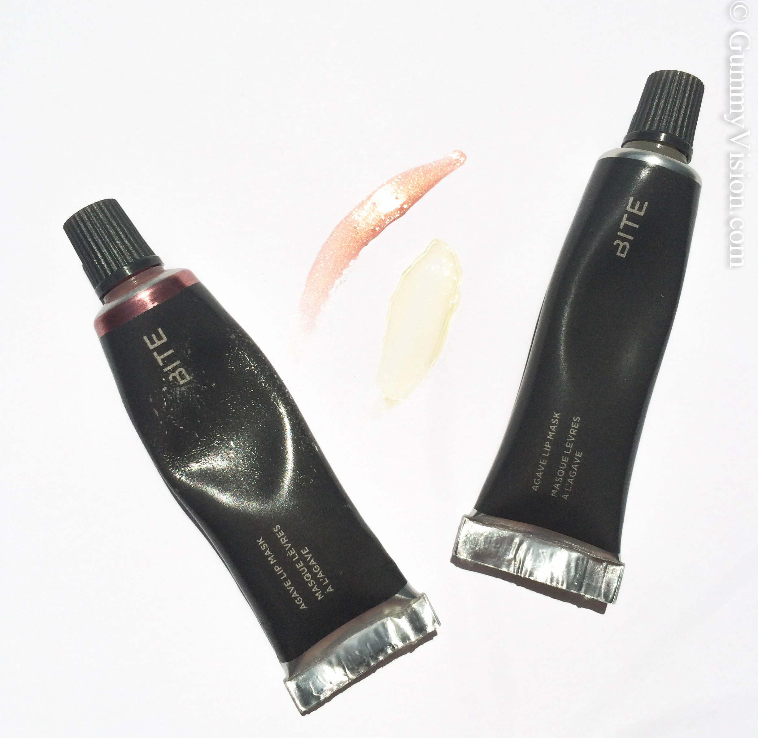 Bite Beauty Agave Lip Mask in Champagne (L) & the original (R)