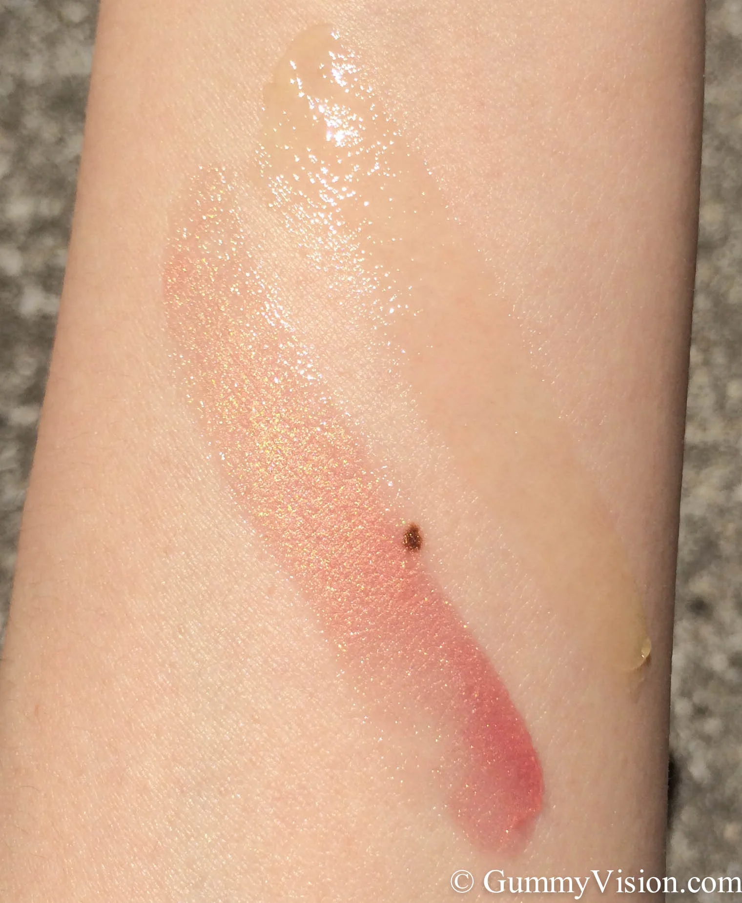 Bite Beauty Agave Lip Mask swatches in Champagne (bottom) & the original (top)