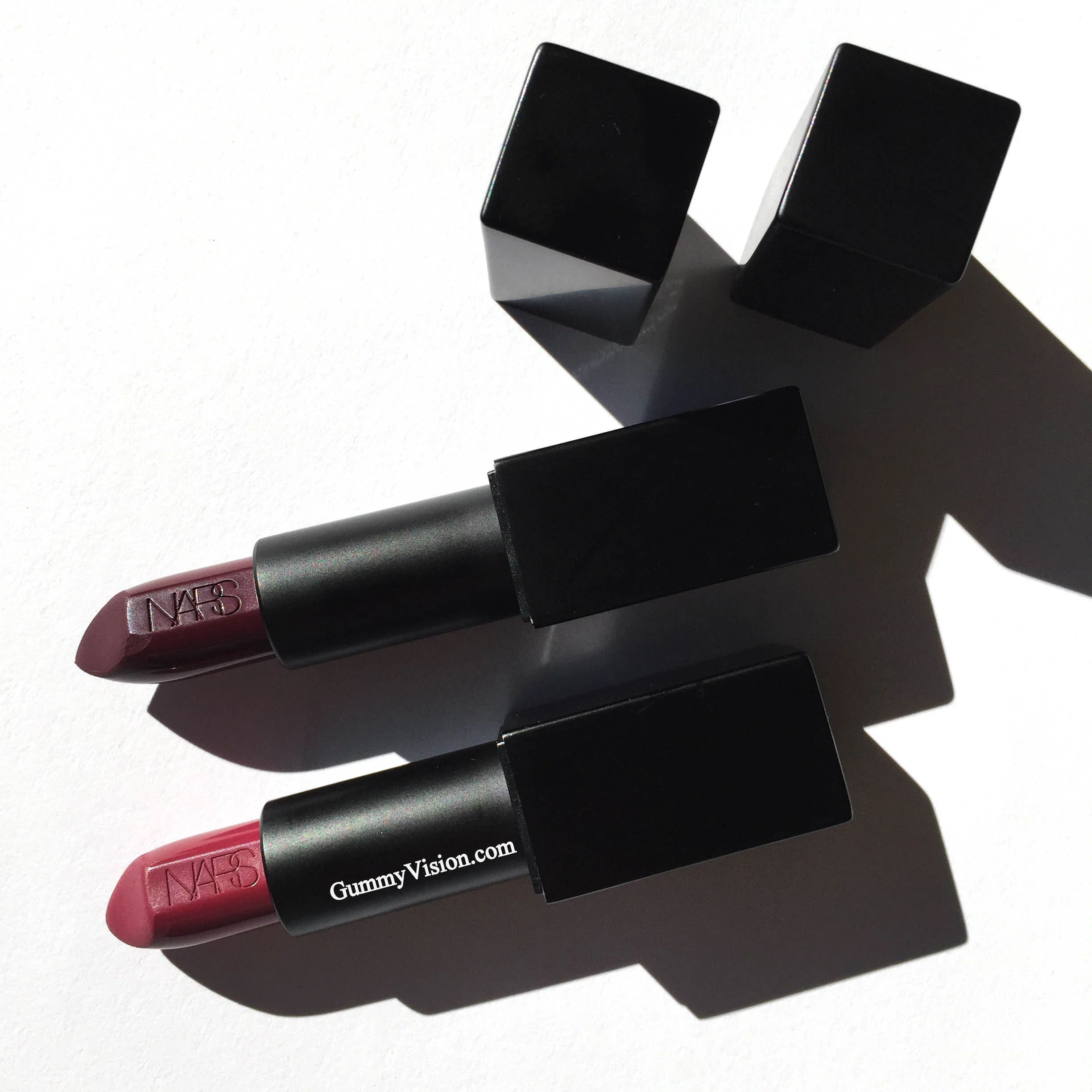 NARS Audacious Lipstick in Liv (top) & Vivien (bottom)