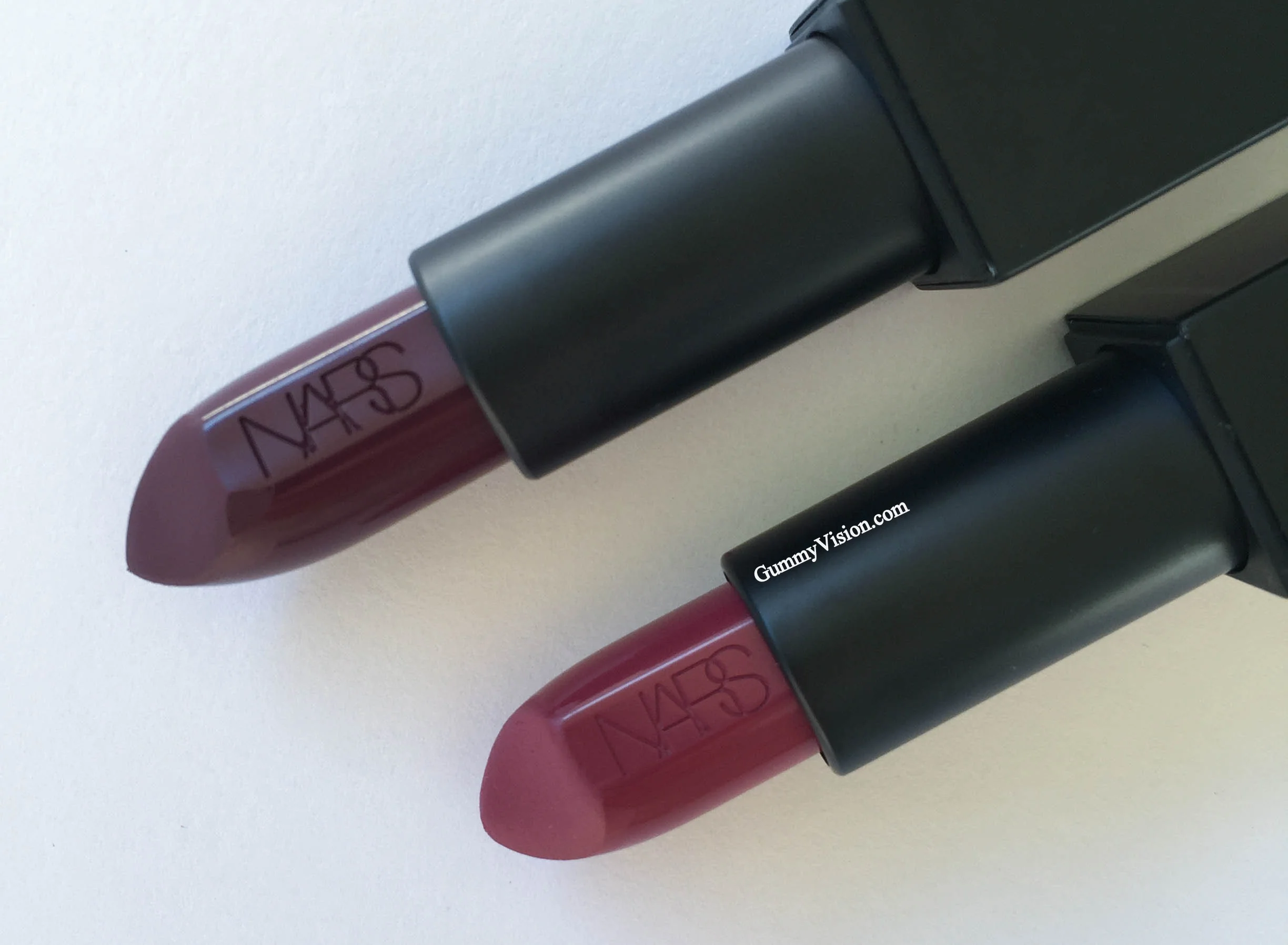 NARS Audacious Lipstick in Liv (top) & Vivien (bottom)