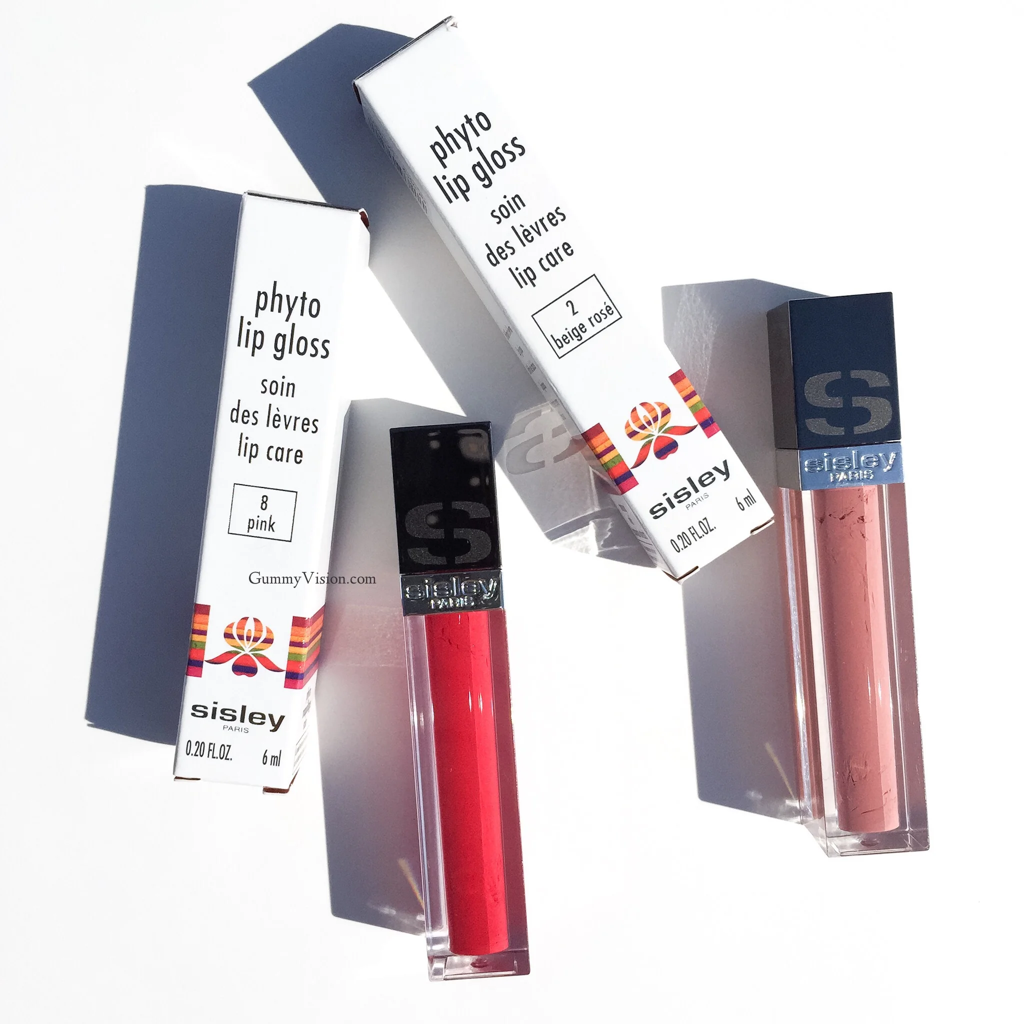 Swatched: Sisley Phyto Lip Gloss in 2 Beige Rose & 8 Pink - gummyvision.com