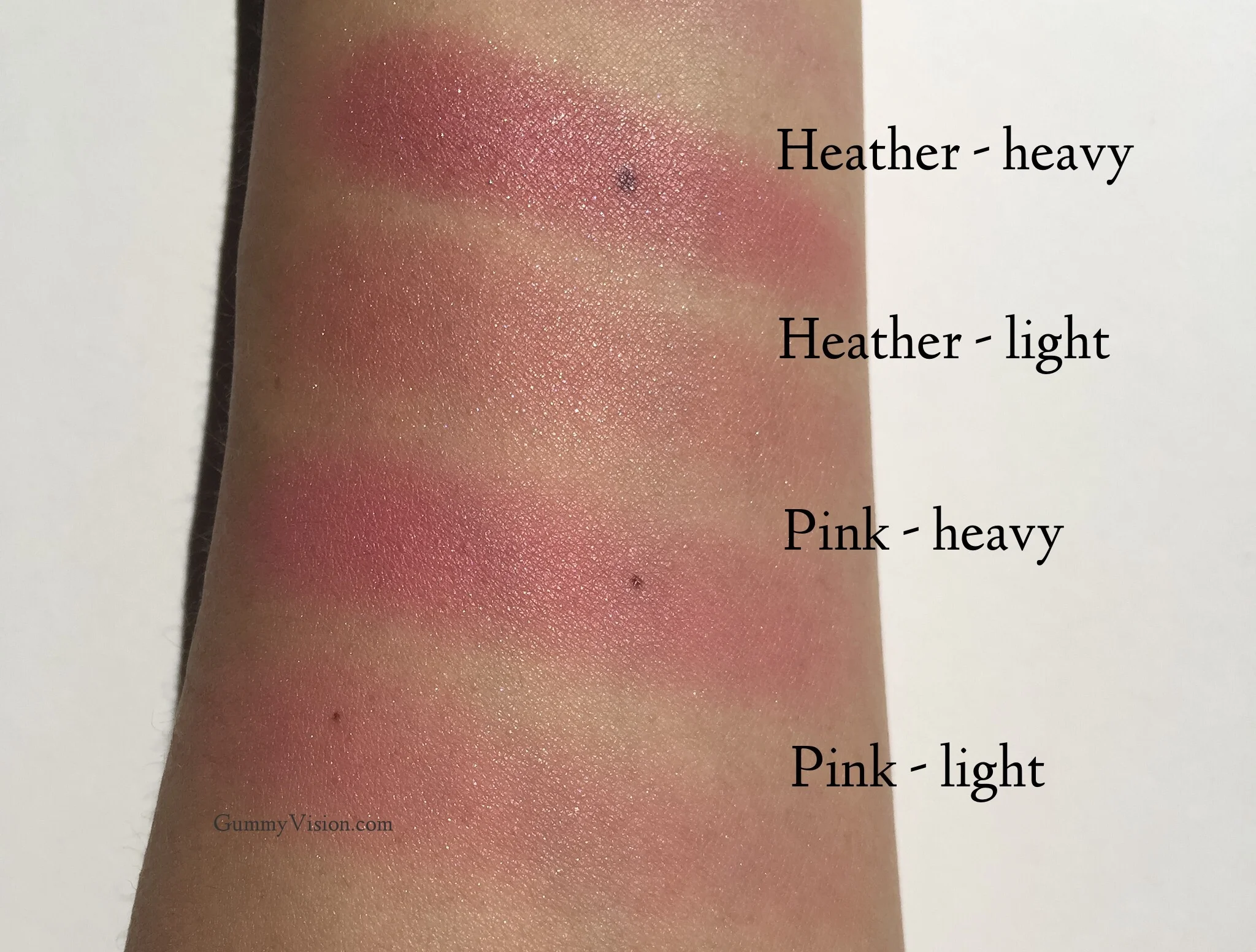 Clinique Cheek Pop swatches in Pink Pop & Heather Pop - gummyvision.com