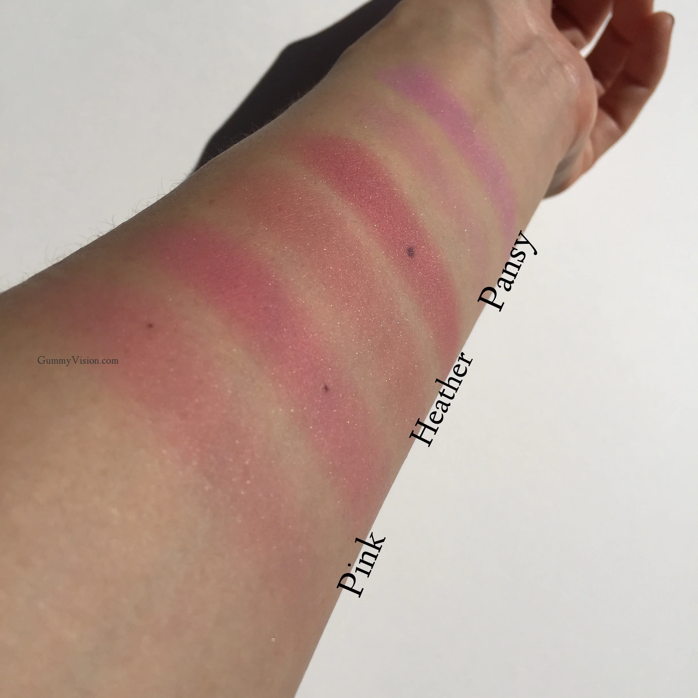 Clinique Cheek Pop swatches in Pink Pop, Heather Pop & Pansy Pop - gummyvision.com