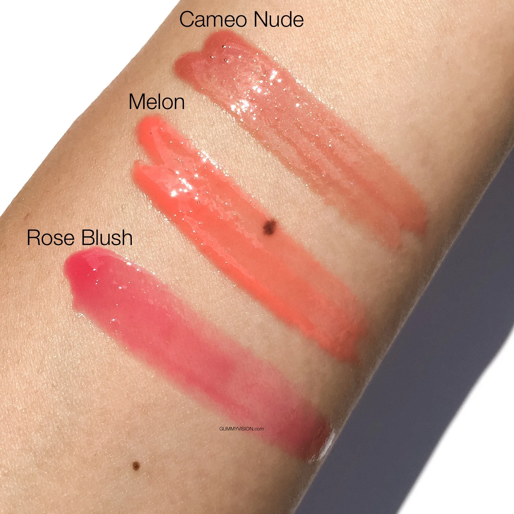 Click Image to enlarge . Burberry Kisses Lip Gloss in Cameo Nude & Melon, Burberry First Kiss Glossy Lip Balm in Rose Blush - gummyvision.com