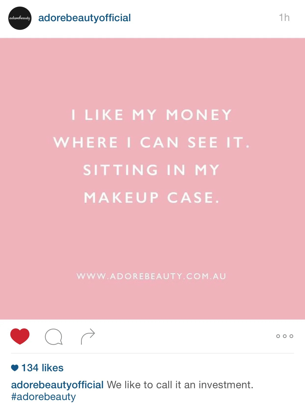  @adorebeautyofficial on IG