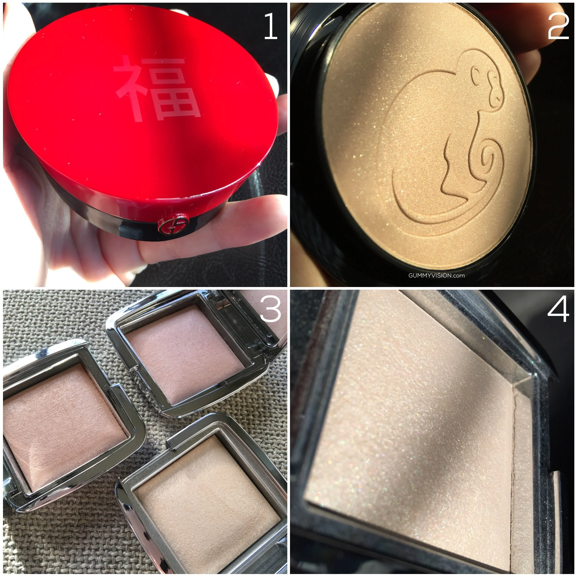 January Monthly - gummyvision.com - Armani Chinese New Year Highlighting Palette, Hourglass Ambient Strobe Lighting Powders (Iridescent, Euphoric, Brilliant)