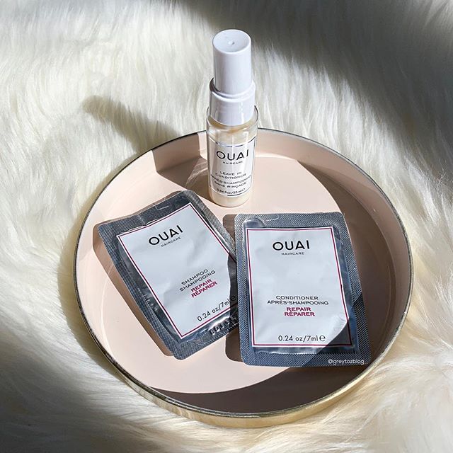 👩🏻&zwj;🔬Testing these out today: Ouai Repair Shampoo &amp; Conditioner, Ouai Leave in Conditioner - I&rsquo;ll report back... ☺️Hope everyone is having a lovely Sunday!