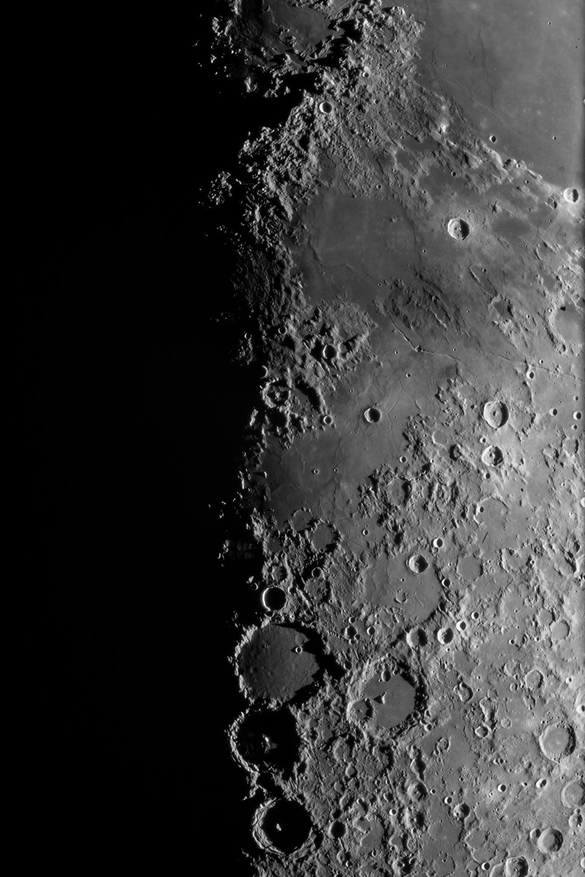 The moon photographed through the Clark Telescope. Image Credit: Peter Rosenthal