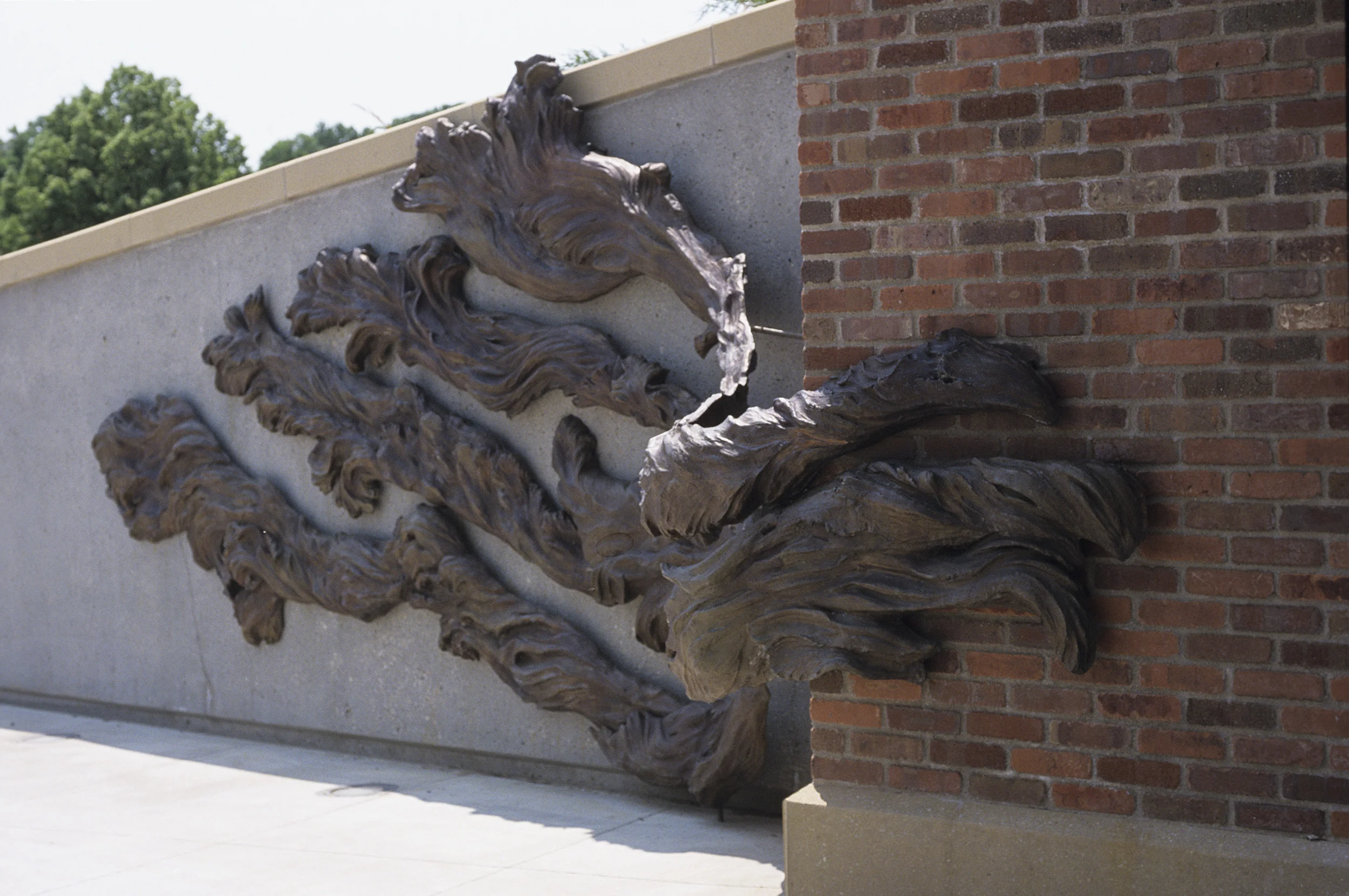 Floodwaters , detail, bronze section, north wall. 26' x 12' x 3'