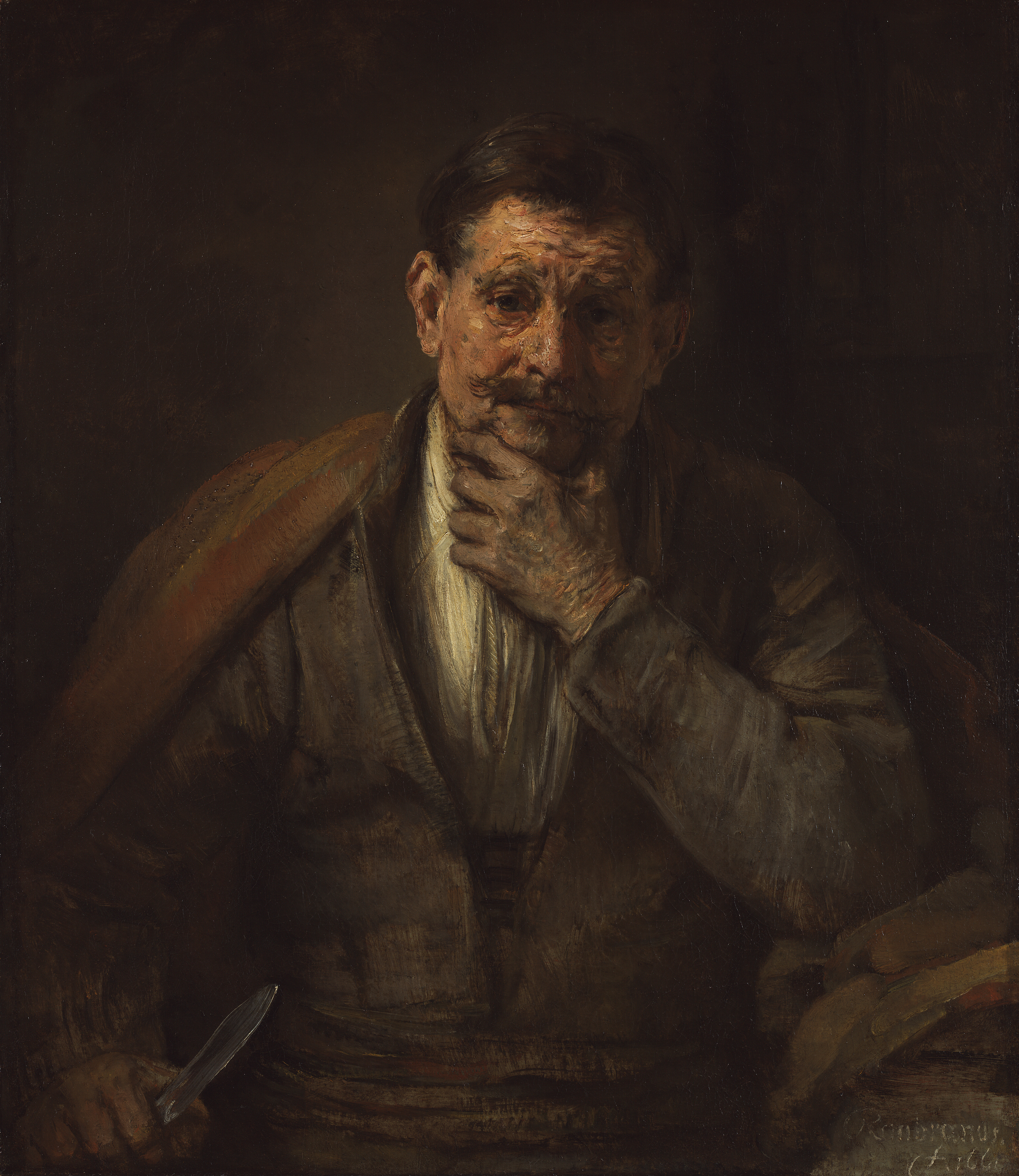 Rembrandt Harmensz. van Rijn (Dutch, 1606 - 1669) St. Bartholomew , 1661, Oil on canvas 86.7 x 75.6 cm (34 1/8 x 29 3/4 in.) The J. Paul Getty Museum, Los Angeles
