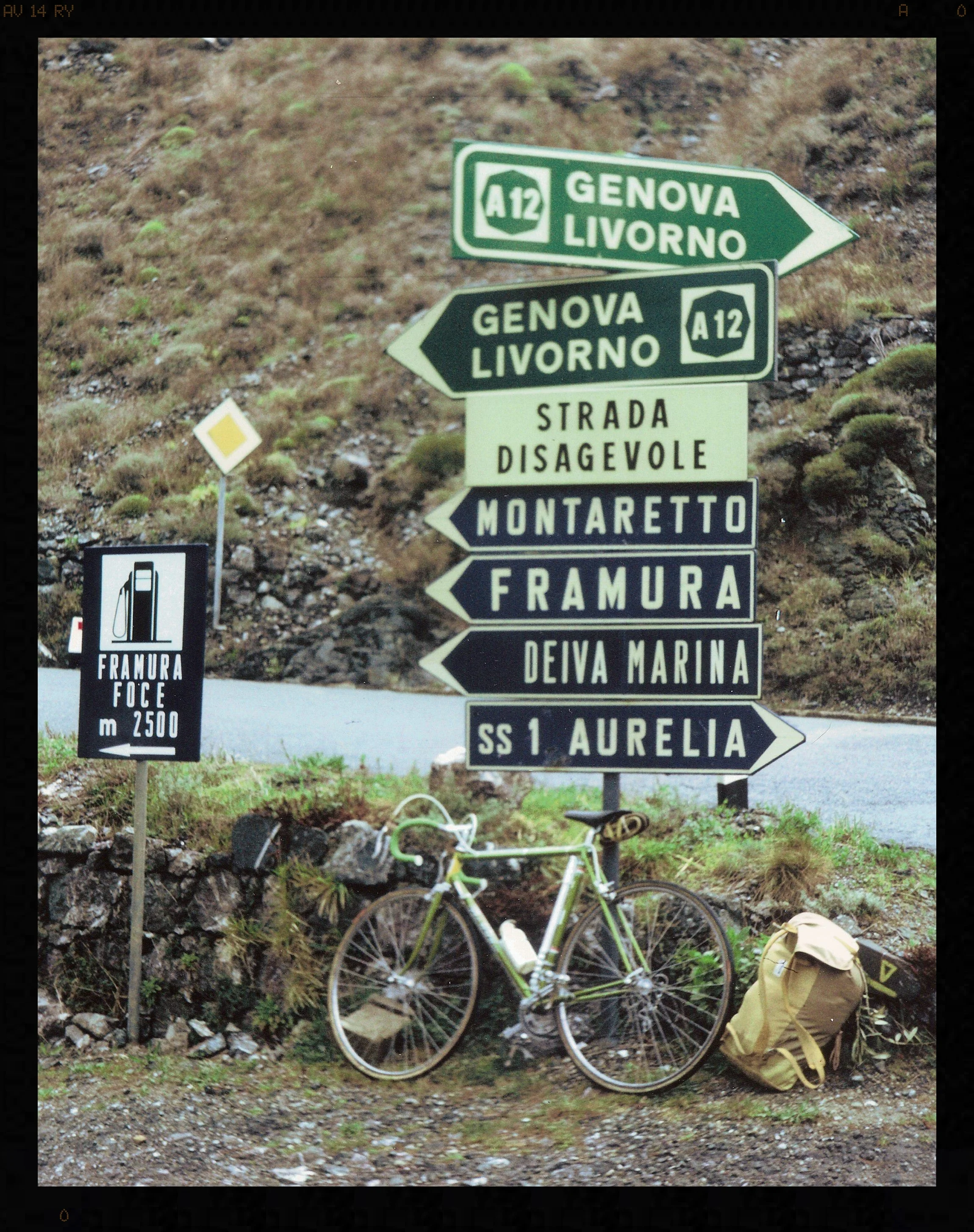 Above the Cinque Terre on the road to Genoa, Italy