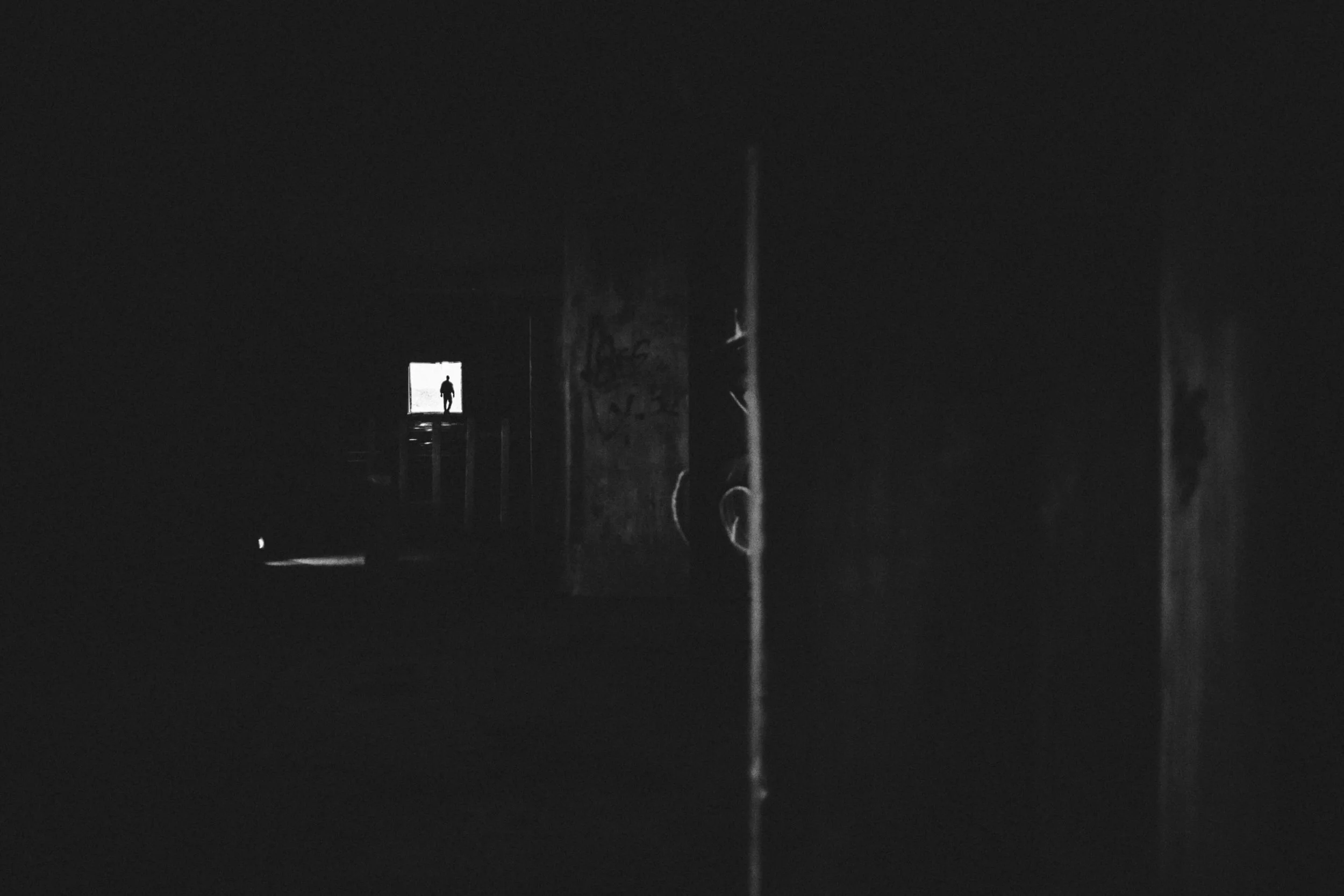 Down the row inside the Silos