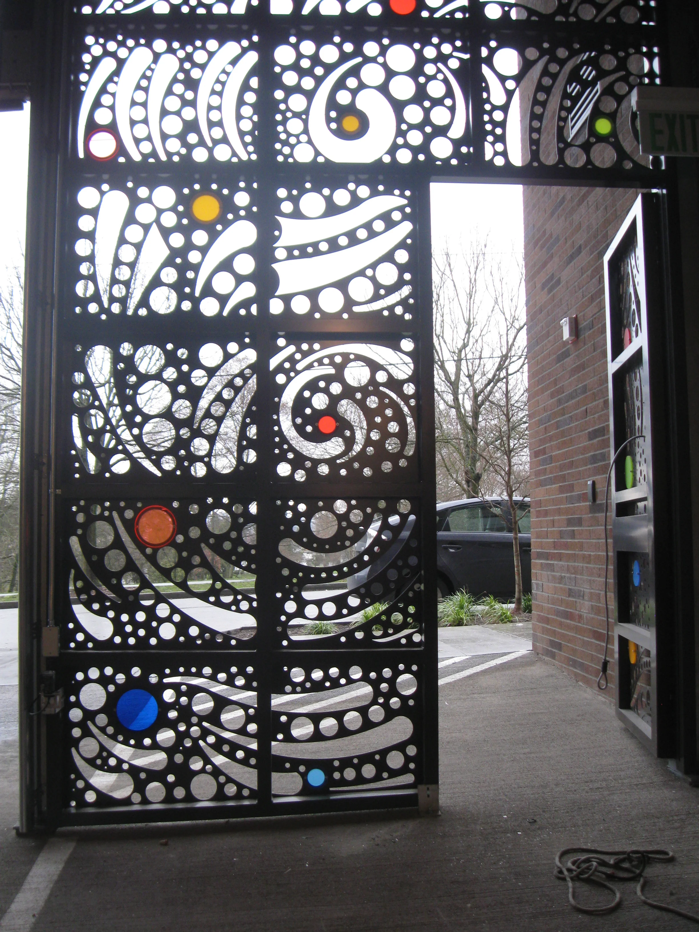 "Station Building Garage door" detail, laser cut aluminum, 2011