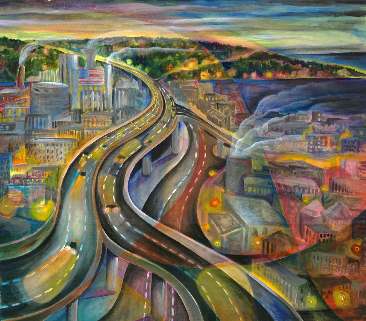 "West Seattle Viaduct", acrylic on canvas, 32"x28", 2004