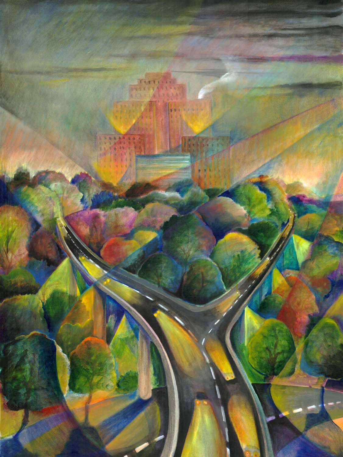  "Amazon Building", acrylic on canvas, 24"x30", 2004 