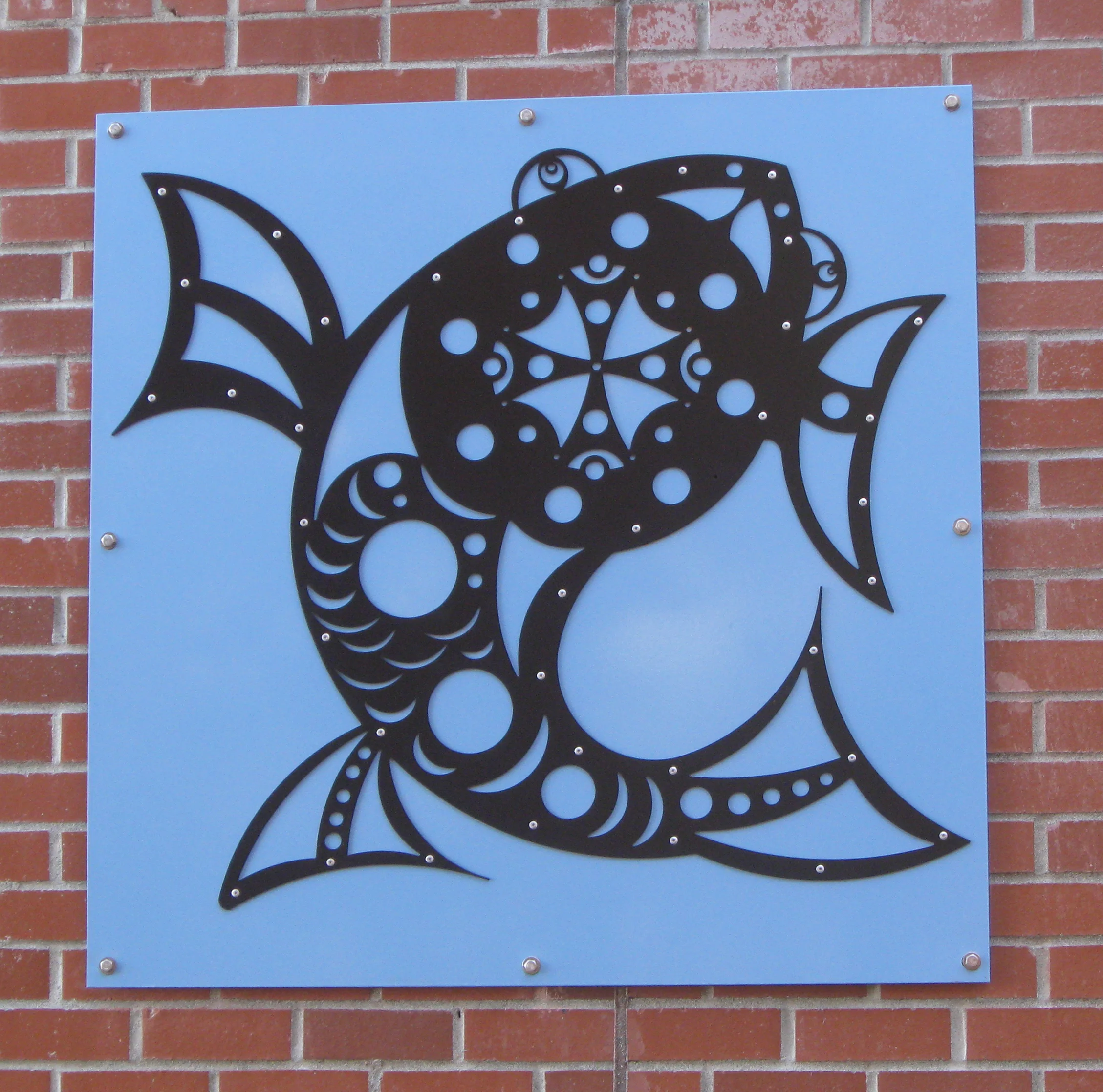 "Terrace Apartments Panel", laser cut steel, 4'x4', 2010