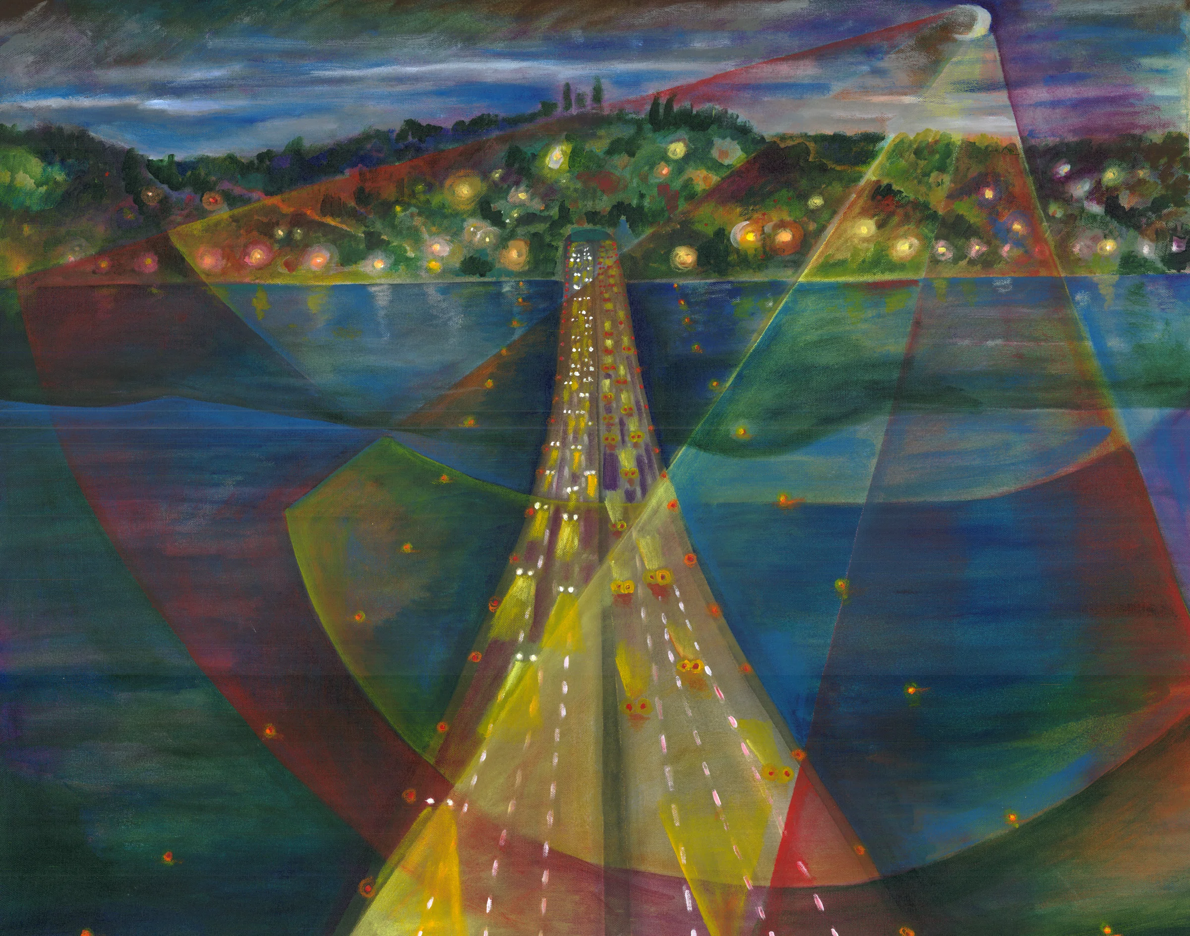 "I90 Bridge", acrylic on canvas, 32"x 27", 2004