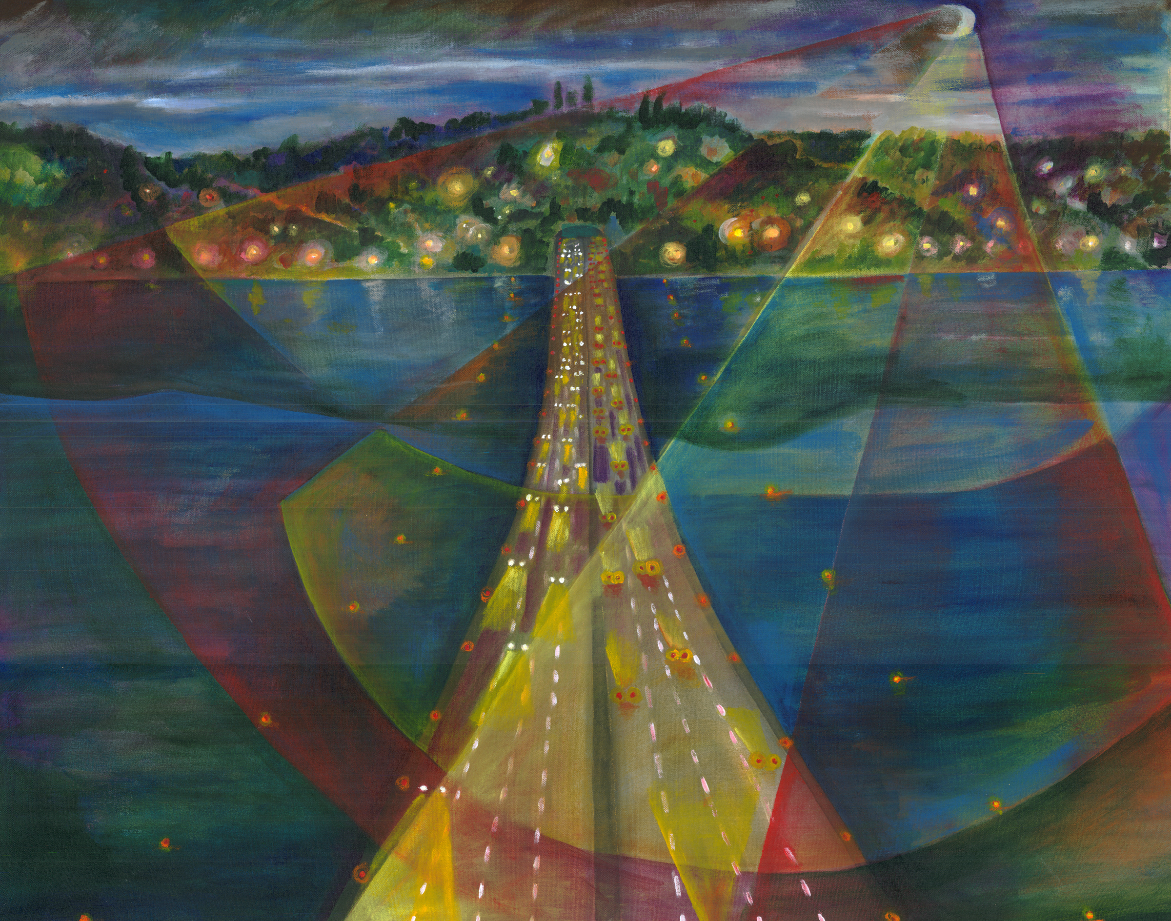  "I90 Bridge", acrylic on canvas, 32"x 27",​ 2004  