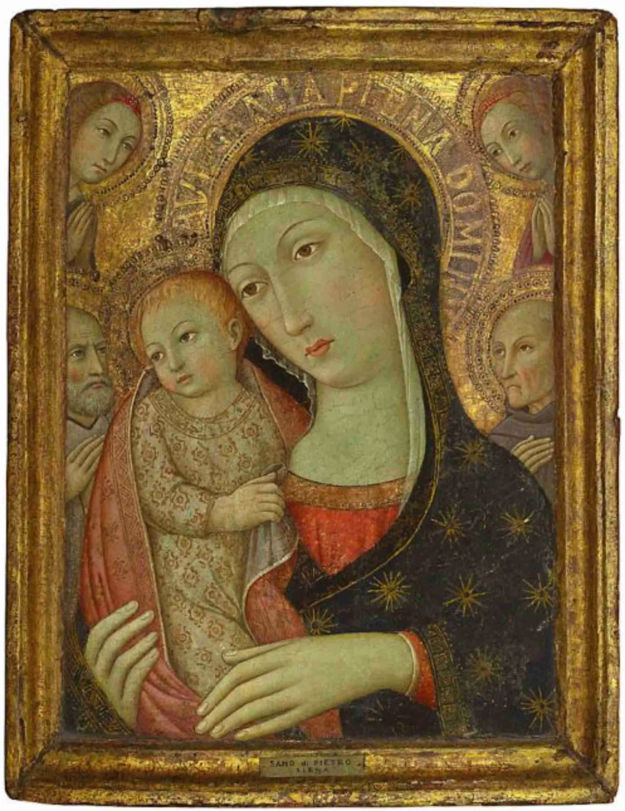 Sano di Pietro (Siena 1406-1481), The Madonna and Child with Saint Bernardino of Siena