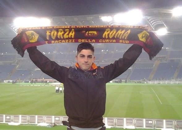 Met Oval player Gianfranco Barone at a Champions League AS Roma match he was invited to attend. 
