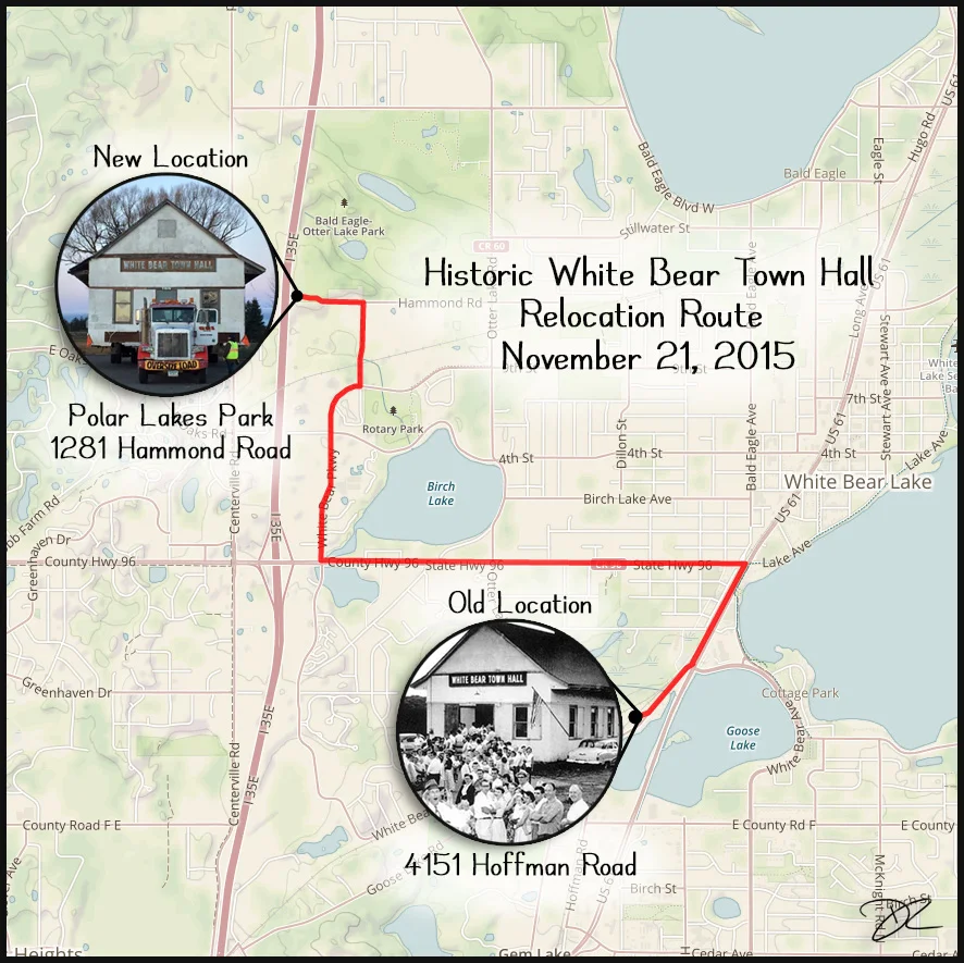 White Bear Town Hall Relocation Map