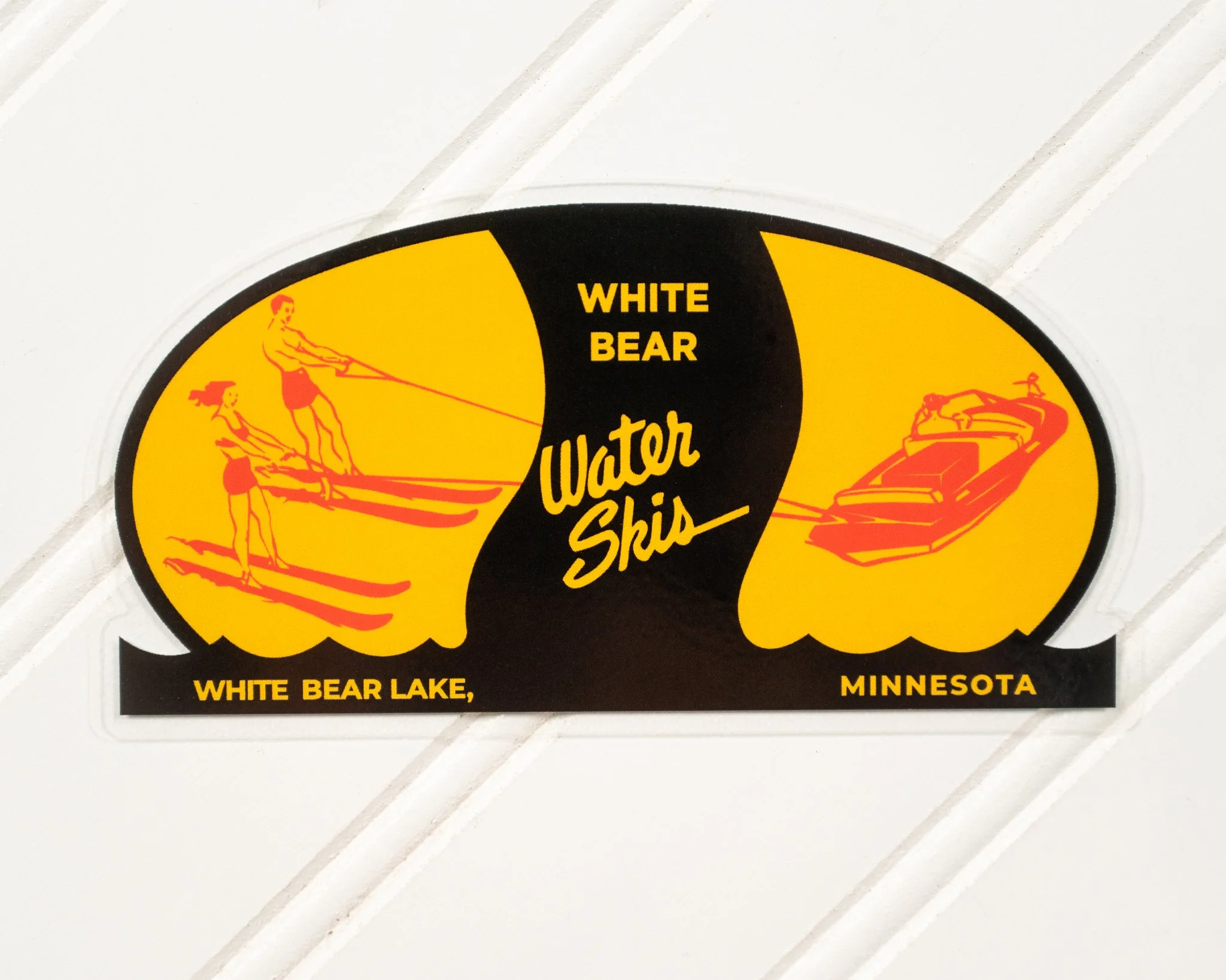 1949 Skiers and Boat Decal Vinyl Sticker