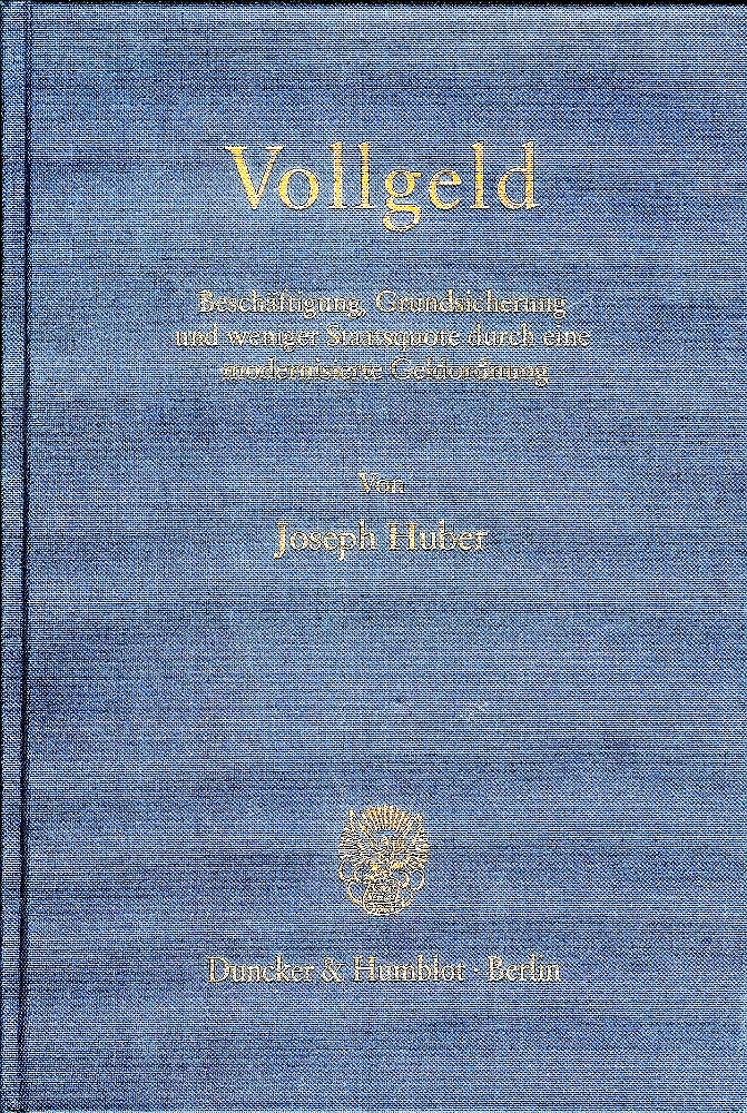 Im Buch Vollgeld (Berlin: Duncker & Humblot 1998) wurde das Vollgeldkonzept auf S. 166-287 erstmalig publiziert.