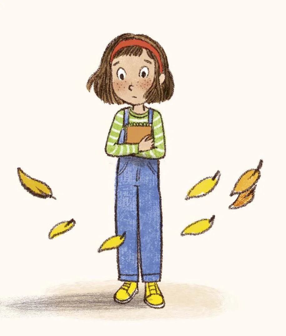Emotional color  illustration of a girl expressing  loneliness
