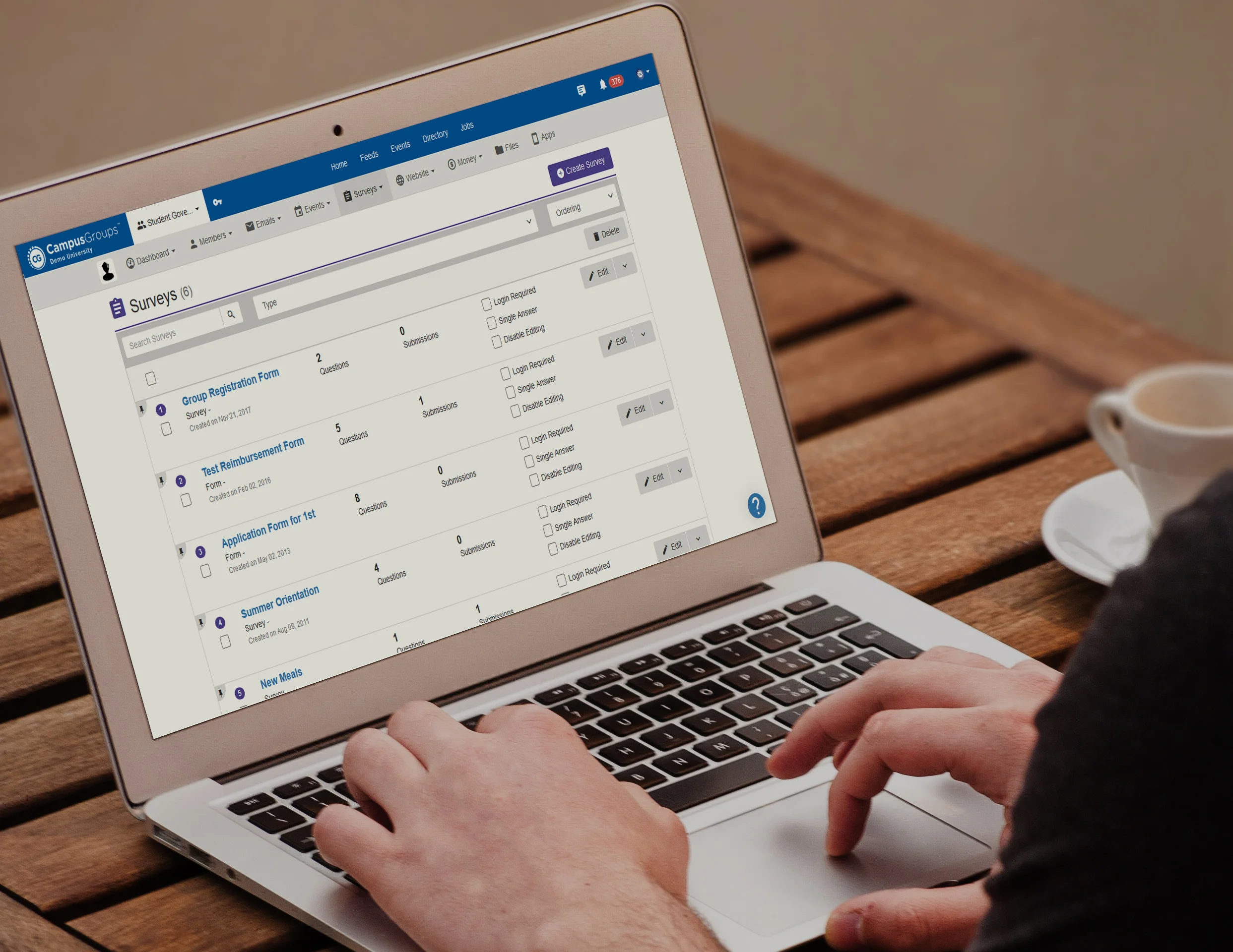 Reach college students on campus with online surveys & forms.