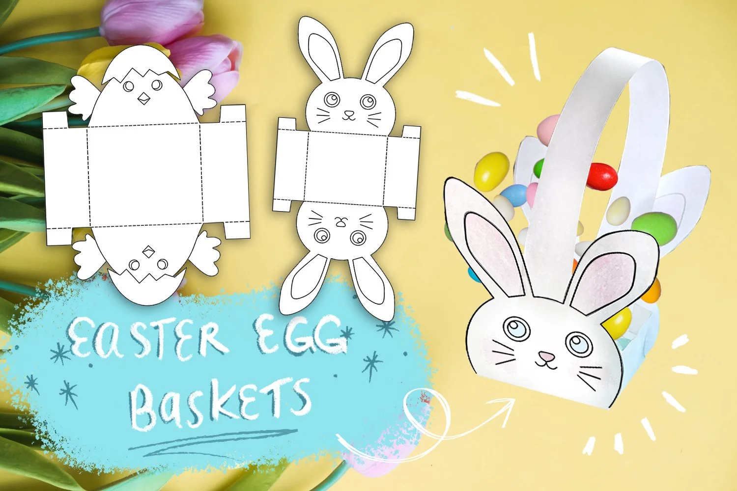 Get Egg-Cited for Easter with FREE Printable Paper Egg Baskets!