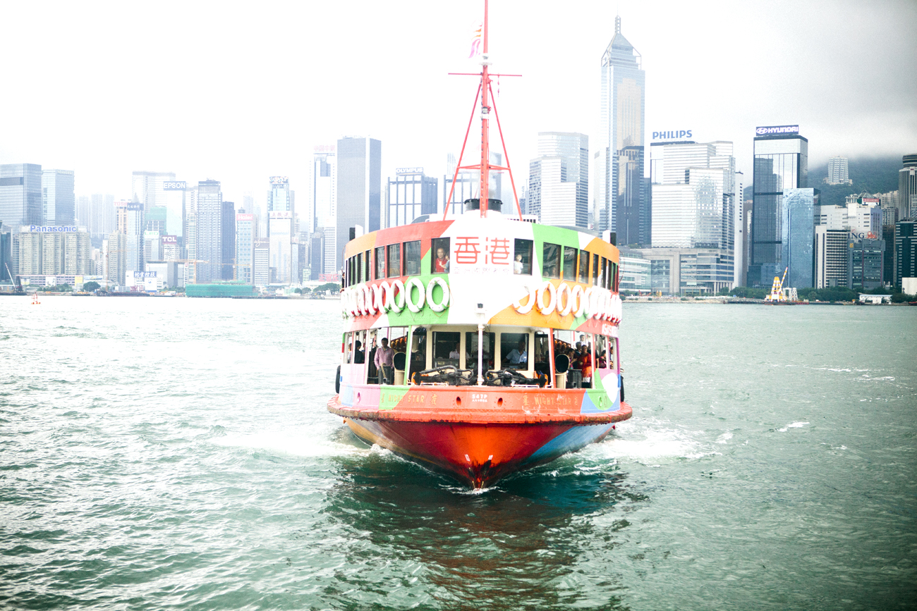 crossing the star ferry.