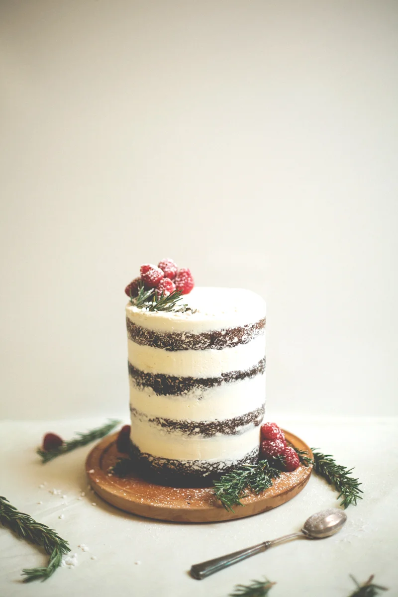 chocolate tahini cake with rosemary buttercream — molly yeh
