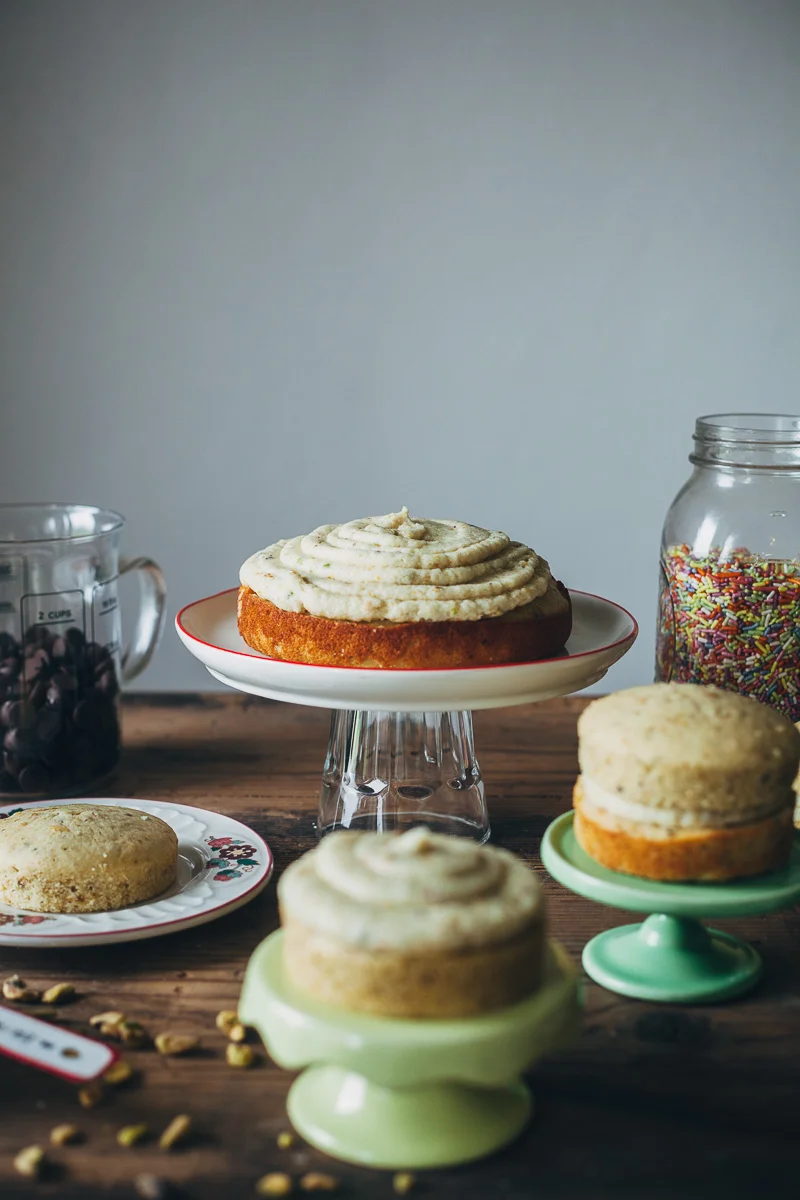 pistachio cream cake with chocolate ganache + a giveaway — molly yeh