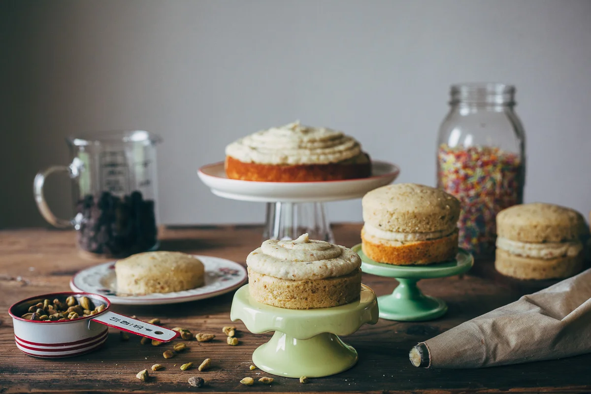 pistachio cream cake with chocolate ganache + a giveaway — molly yeh