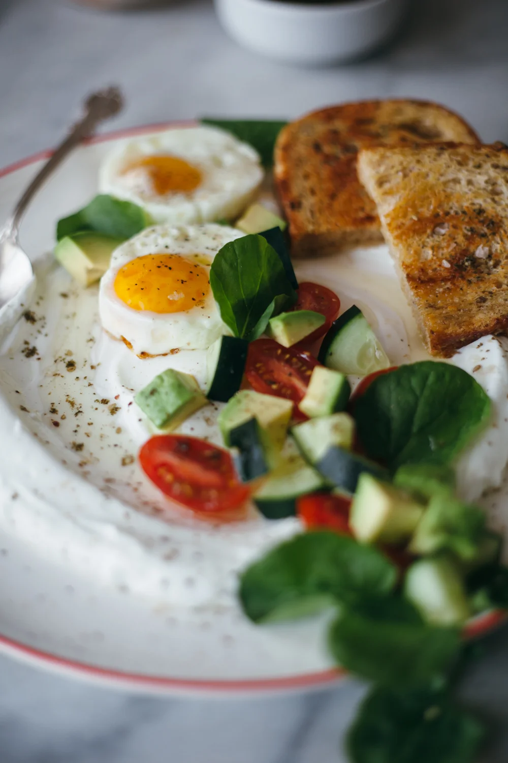a savory yogurt + egg breakfast salad situation — molly yeh