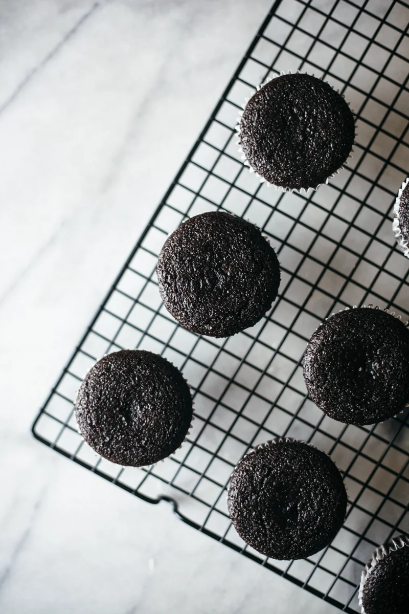 chocolate cupcakes with baileys cream cheese frosting — molly yeh
