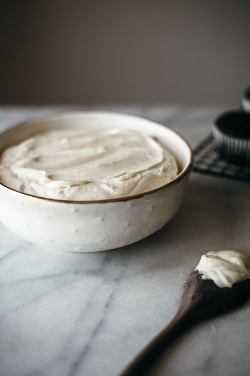 chocolate cupcakes with baileys cream cheese frosting — molly yeh