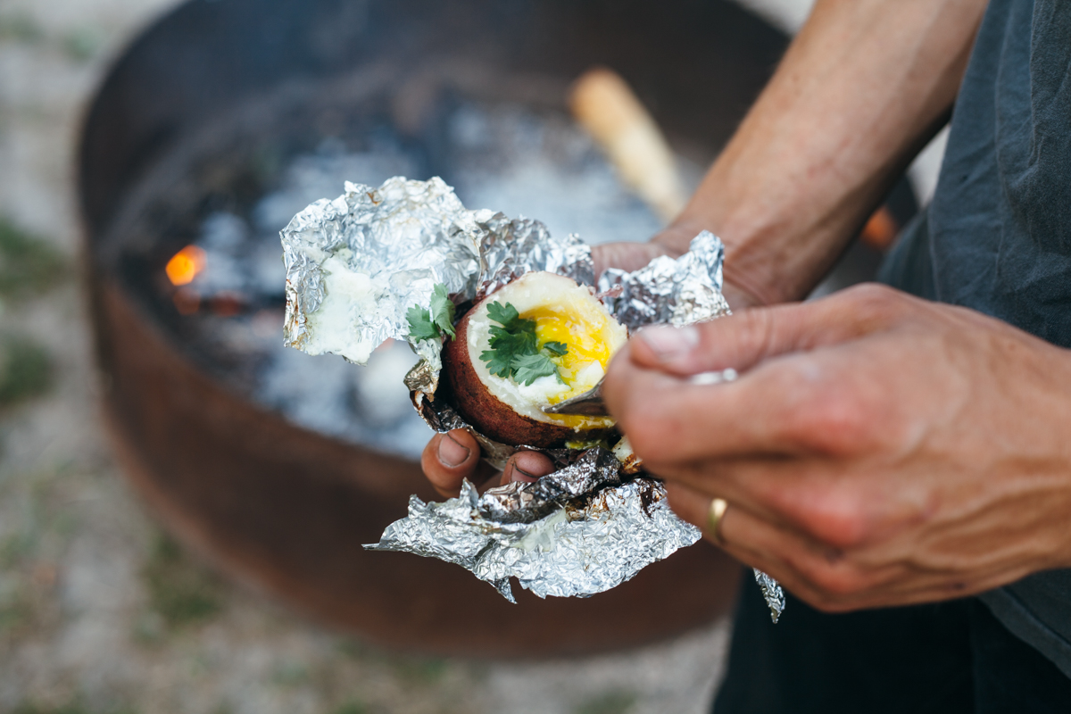 Campfire Egg in a Ladle