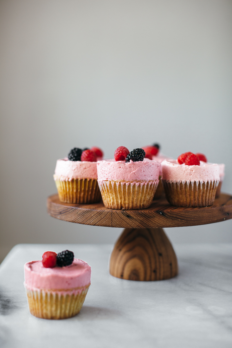olive oil cupcakes with berry buttercream — molly yeh
