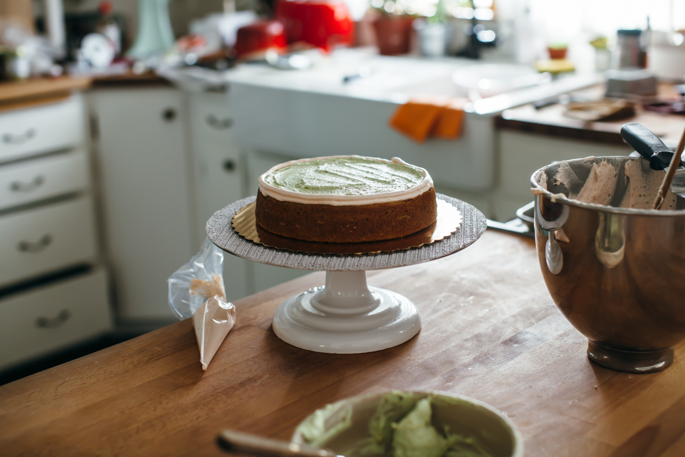 fluffy pistachio cake with pomegranate buttercream — molly yeh