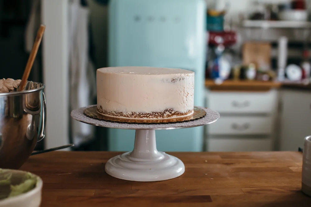 fluffy pistachio cake with pomegranate buttercream — molly yeh