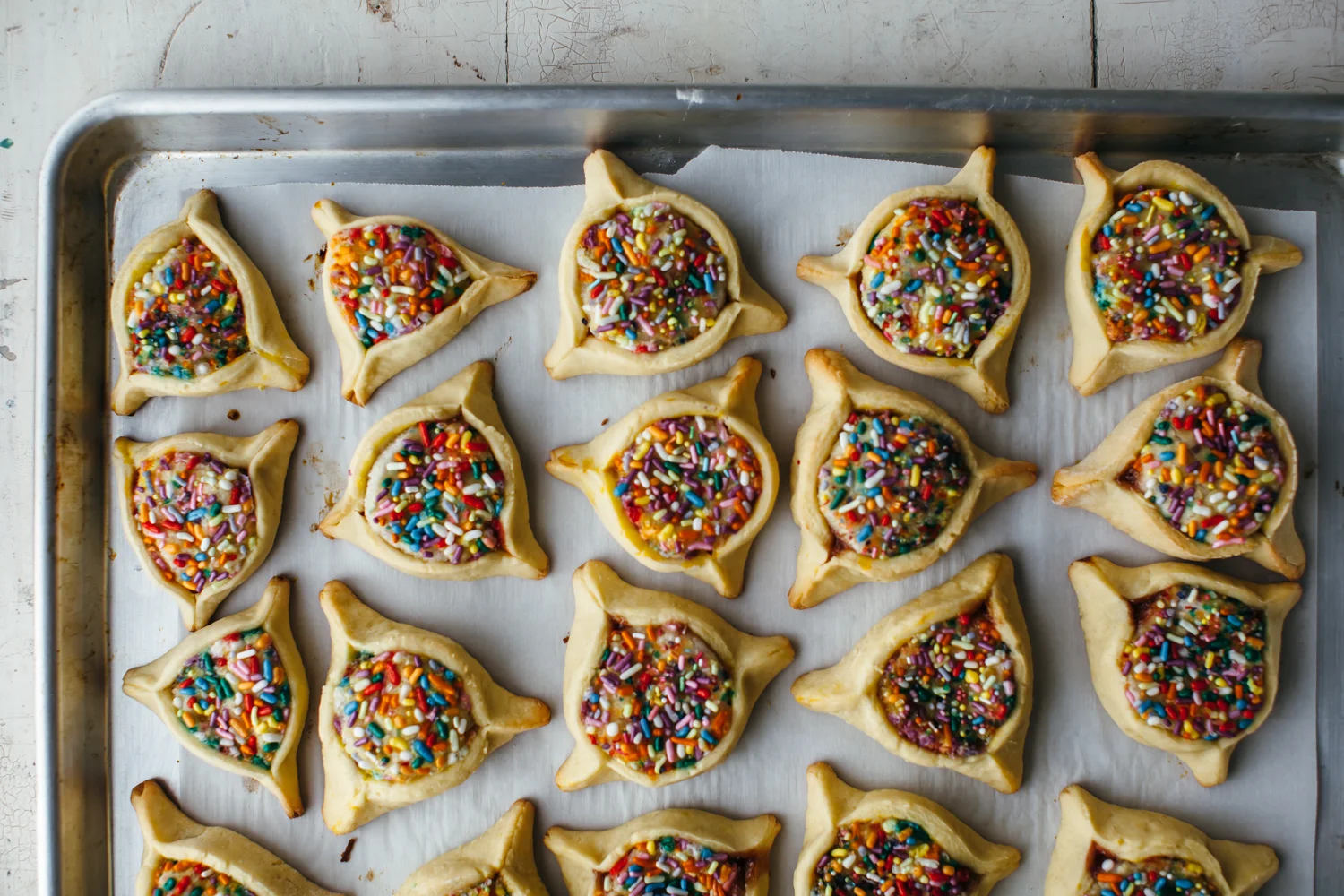 marzipan sprinkle hamantaschen — molly yeh