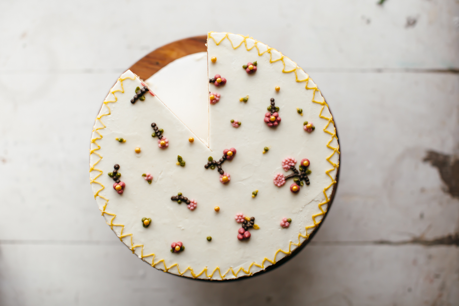 Vanilla Butter Cake with Marzipan Buttercream — molly yeh