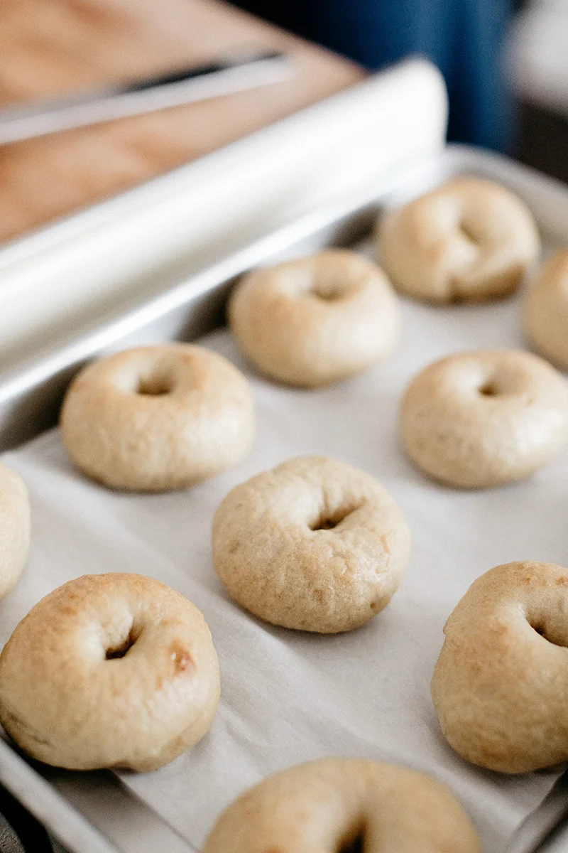 mini pizza bagels with sharp cheddar and walnut crumble — molly yeh