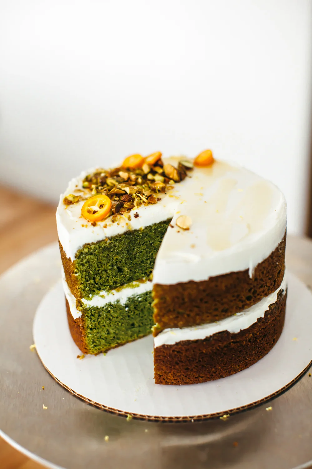 fresh mint olive oil cake with labneh and honey — molly yeh