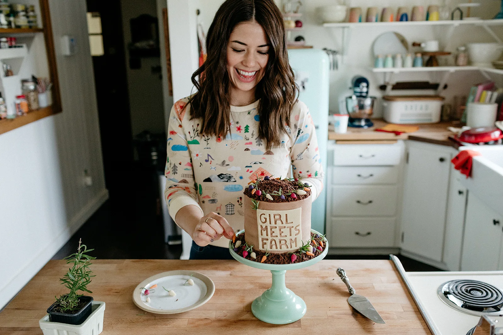 girlmeetsfarm peanut butter cup cake — molly yeh
